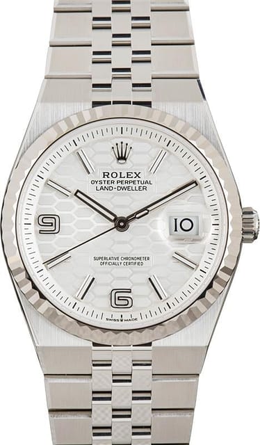 Pre-Owned Rolex Land-Dweller 36 Ref 127234 Honeycomb Motif Dial