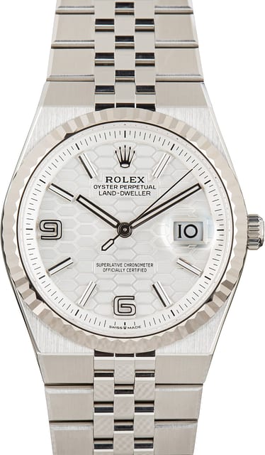 Pre-Owned Rolex Land-Dweller 36 Ref 127234 Honeycomb Motif Dial