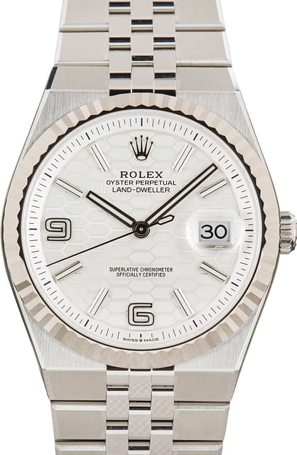 Rolex Land-Dweller 40 127334 White Honeycomb Motif Dial