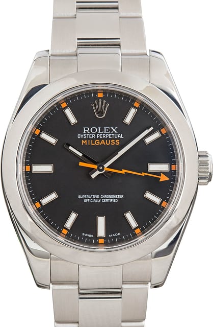 Used Rolex Milgauss Ref 116400 Black Dial