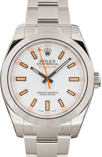 Factory Stickered Rolex Milgauss 116400 White Dial
