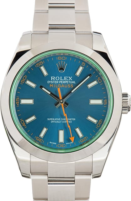 Used Rolex Milgauss Ref 116400GV Green Crystal
