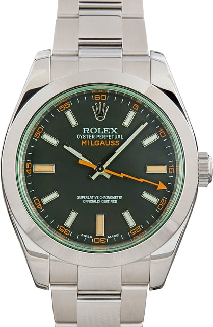 Used Rolex Milgauss Stainless Steel 116400V Black Dial
