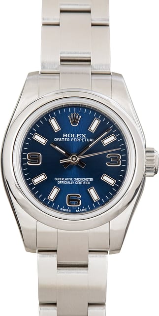Pre-Owned Rolex Oyster Perpetual 26 Stainless Steel 176200 Blue Dial