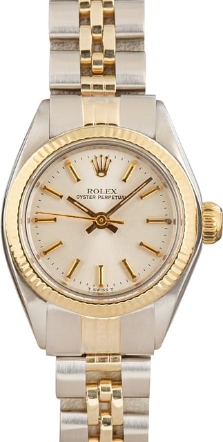 Ladies Rolex Oyster Perpetual 26 ref 6719 Silver Dial