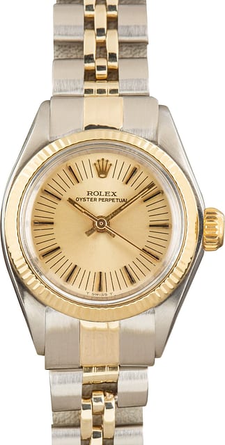 Used Lady Rolex Oyster Perpetual 26 ref 6719 Champagne Dial