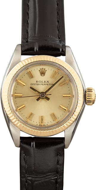 Used Ladies Rolex Oyster Perpetual 26 ref 6719 Champagne Dial