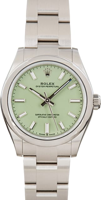 Pre-Owned Rolex Oyster Perpetual 31 ref 277200 Pistachio Dial