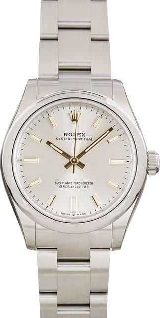 Factory Stickered Rolex Oyster Perpetual 31 ref 277200 Silver Dial