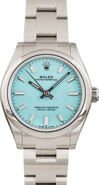 Pre-Owned Turquoise Dial Rolex Oyster Perpetual 31 Ref 277200