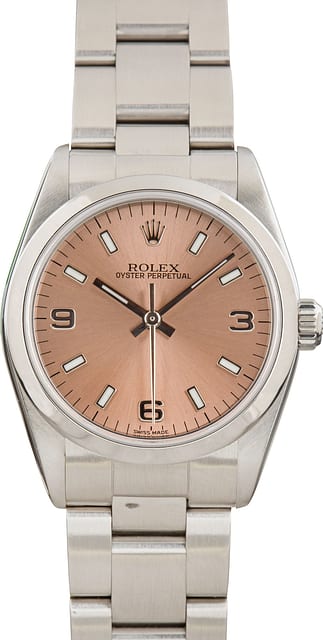 Used Rolex Oyster Perpetual 77080 Salmon Dial