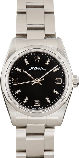 Pre-Owned Rolex Oyster Perpetual 31 ref 77080 Black Dial