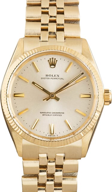 Vintage Rolex Oyster Perpetual 34 Ref 1005 Yellow Gold