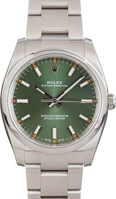 Pre-Owned Rolex Oyster Perpetual Olive Green Dial