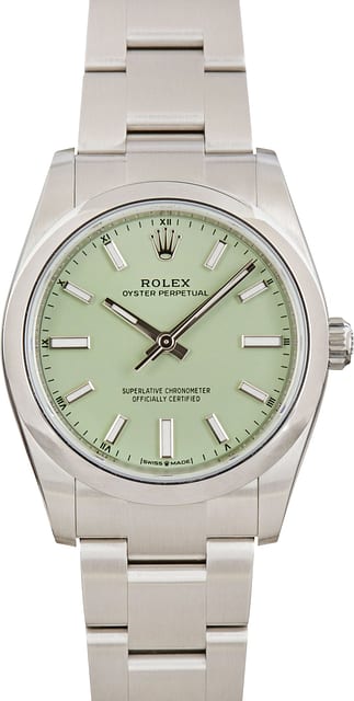 Rolex Oyster Perpetual 34 Ref 124200 Pistachio Dial
