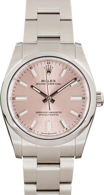 Used Rolex Oyster Perpetual 34 ref 124200 Pink Dial