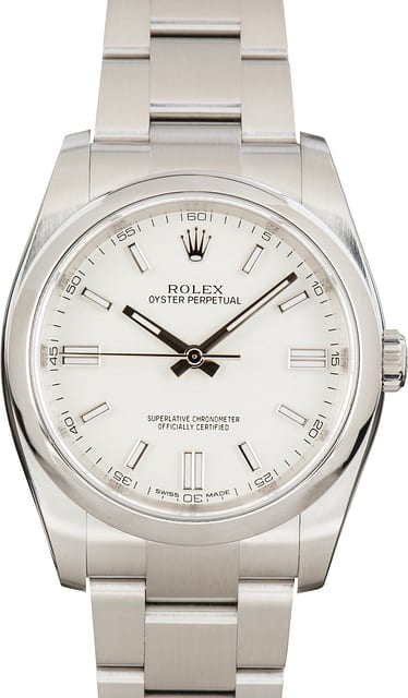 Pre-Owned Rolex Oyster Perpetual ref 116000 White Dial