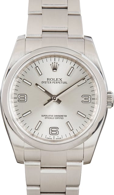 Rolex Oyster Perpetual 116000 Silver Arabic Dial