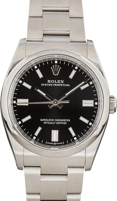 Pre-Owned Rolex Oyster Perpetual Ref 126000 Black Index Dial