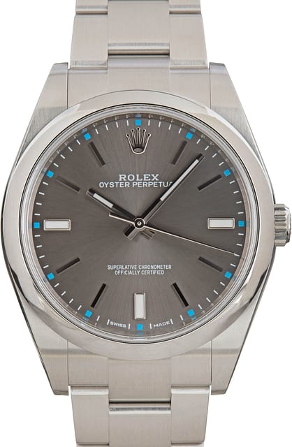 Pre-owned Rolex Oyster Perpetual Ref 114300 Rhodium Dial