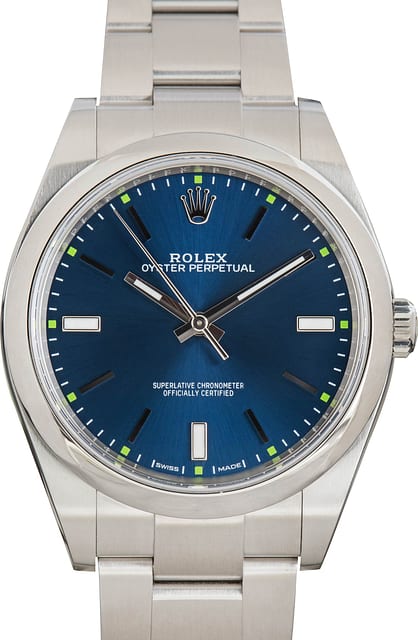 Used Rolex Oyster Perpetual 39 Blue Dial ref 114300