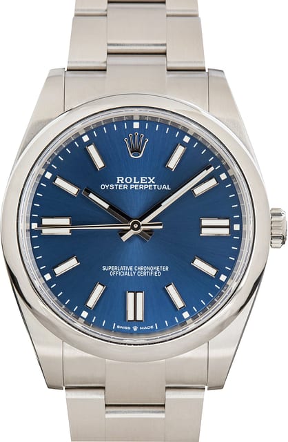 Used Blue Dial Rolex Oyster Perpetual 41 Ref 124300