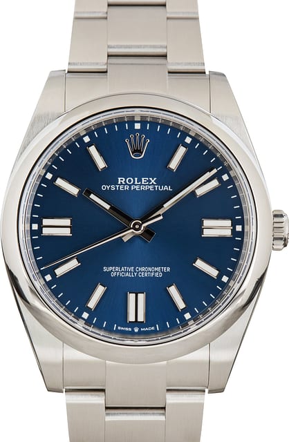 Pre-Owned Rolex Oyster Perpetual 41 ref 124300 Blue Dial