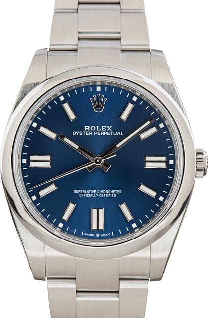Used Blue Dial Rolex Oyster Perpetual 41 Ref 124300