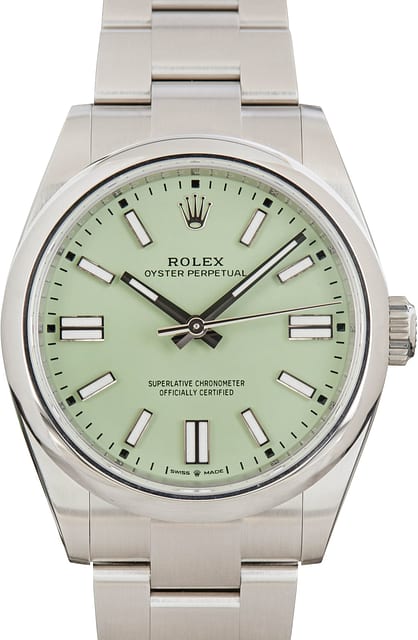 Pre-Owned Rolex Oyster Perpetual 41 Ref 134300 Pistachio Dial