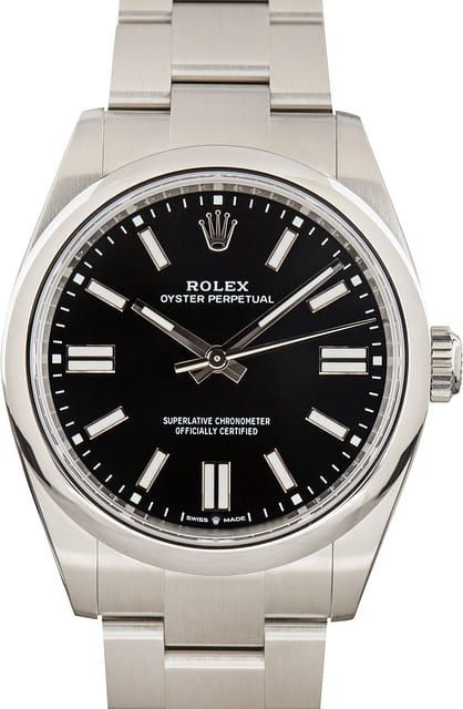 Pre-Owned Black Dial Rolex Oyster Perpetual 41 Ref 134300