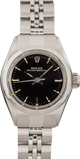 Lady Rolex Oyster Perpetual 6618 Black Dial