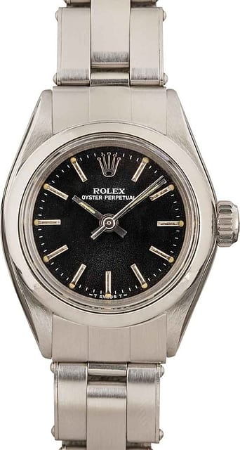 Ladies Rolex Oyster Perpetual 6718 Black Dial