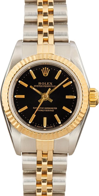 Rolex Ladies Oyster Perpetual 67193 Fluted Bezel