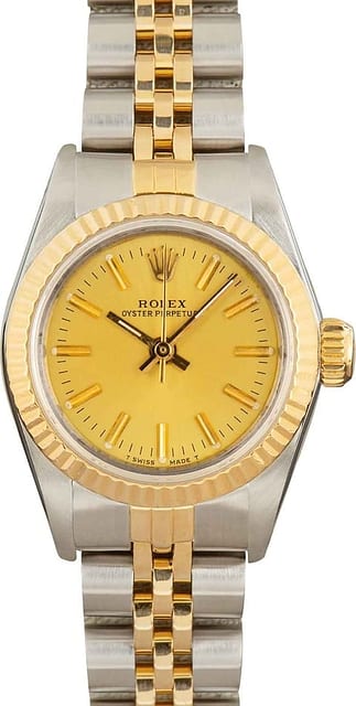 Used Rolex Ladies Oyster Perpetual 67193 Champagne