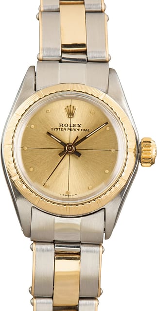 Pre-owned Ladies Rolex Oyster Perpetual 6804 Champagne Dial