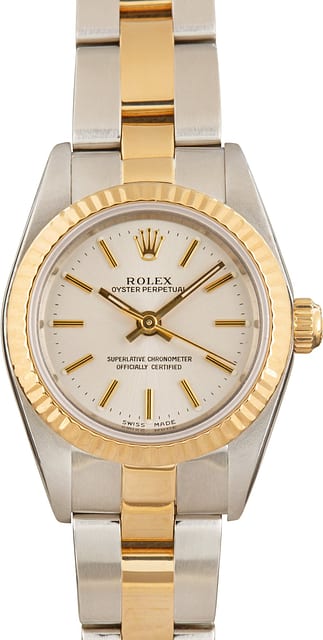 Lady Rolex Oyster Perpetual Silver Dial 76193 Oyster Bracelet