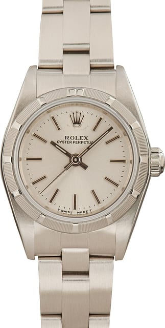 Ladies Rolex Oyster Perpetual 76030 Silver Dial
