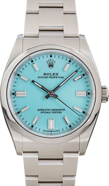 Rolex Oyster Perpetual Ref 126000 Turquoise Blue