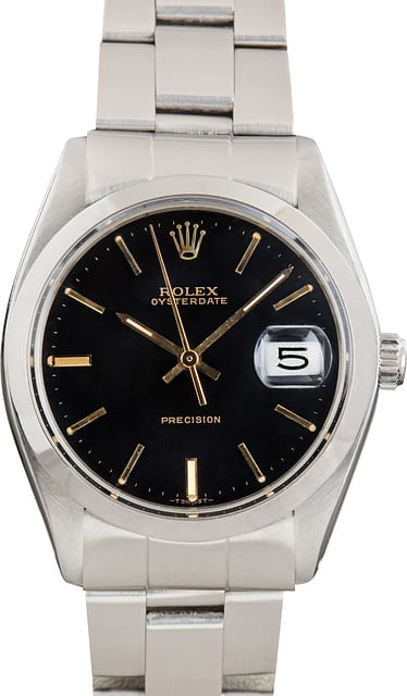 Pre-Owned Steel Rolex OysterDate Ref 6694 Black Dial