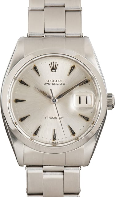 Pre-Owned Rolex OysterDate Silver Dial ref 6694