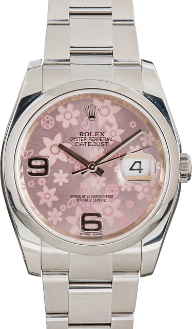 Rolex Datejust 36 Ref 116200 Pink Floral Dial