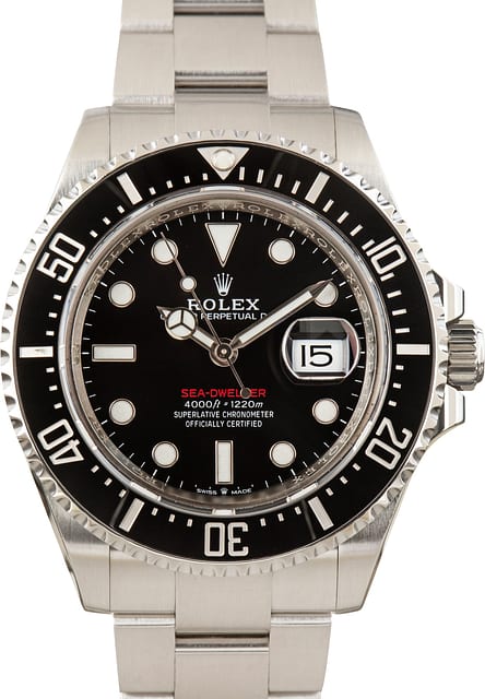 Used Red Writing Rolex Sea-Dweller ref 126600 Black Ceramic Bezel