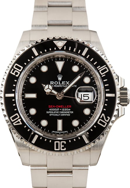 Pre-Owned Steel Rolex Sea-Dweller 126600 Black Dial