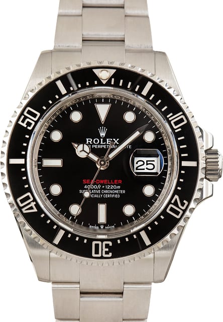 Pre-Owned Rolex Sea-Dweller ref 126600 Black Luminous Dial