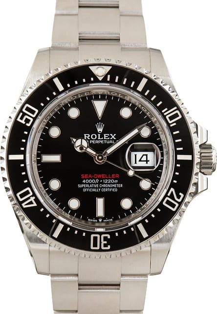 Used Red Writing Black Dial Rolex Sea-Dweller ref 126600