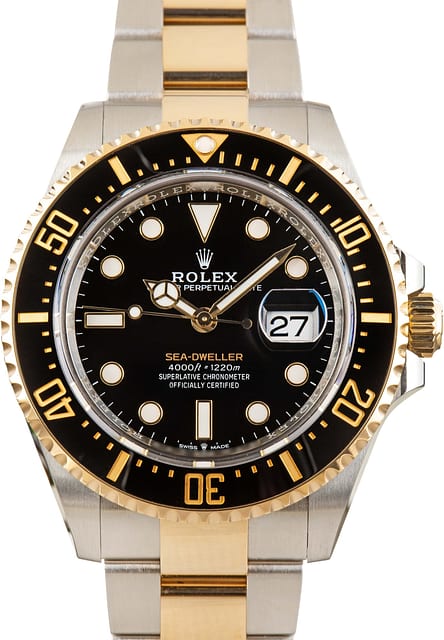 Pre-Owned Rolex Sea-Dweller Steel & Gold 126603 Black Dial