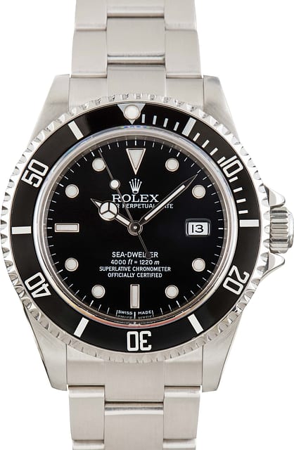 Pre-Owned Steel Rolex Sea-Dweller 16600 Black Dial