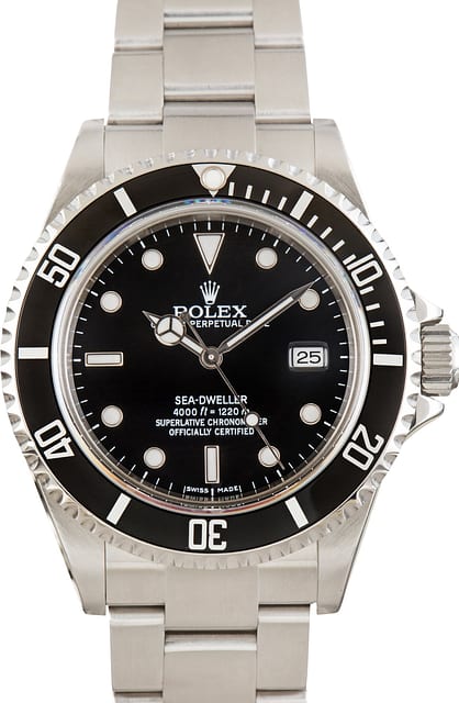 Pre-Owned Men's Rolex Sea-Dweller Ref 16600 Luminous Black Dial