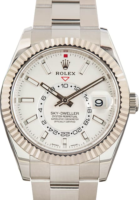 Used Rolex Sky-Dweller Steel Oyster 326934 White Dial