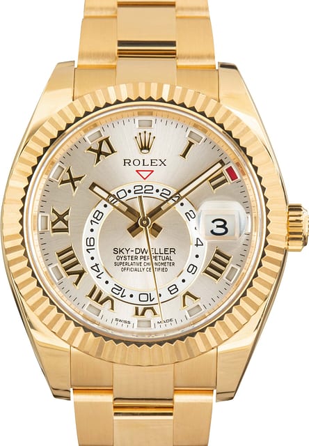 Used Rolex Sky-Dweller 326938 Silver Roman Dial